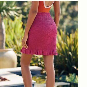 Anthropologie Smocked Mini Skirt